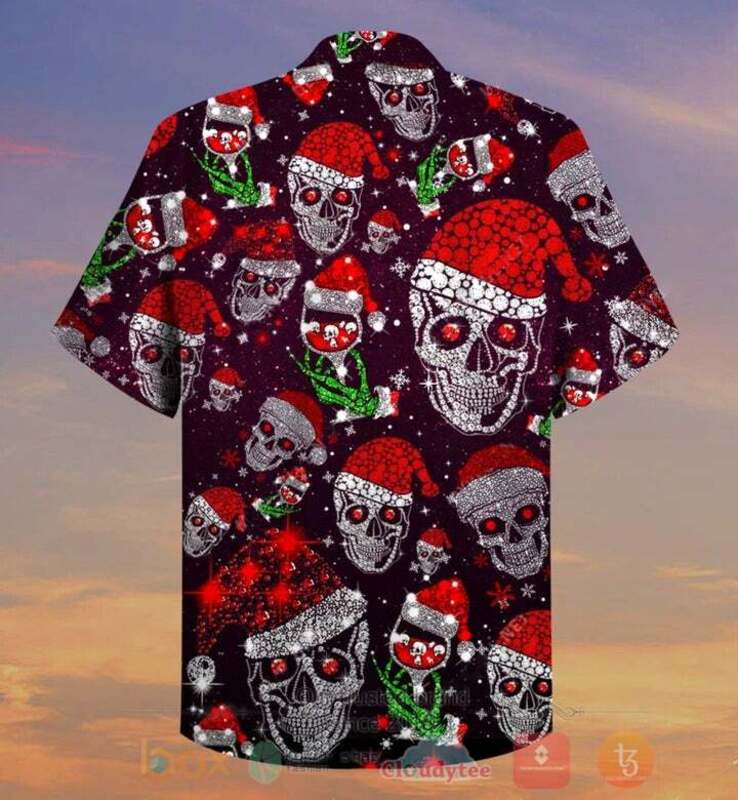 Diamond Skull Christmas Hawaiian Shirt Diamond Skull Christmas Hawaiian Shirt