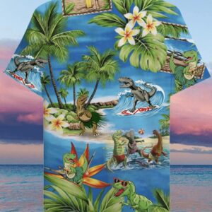Dinosaur Coconut Tree Hawaiian Shirt