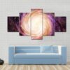 Distant Colorful Spiral Galaxy - Space 5 Panel Canvas Art Wall Decor