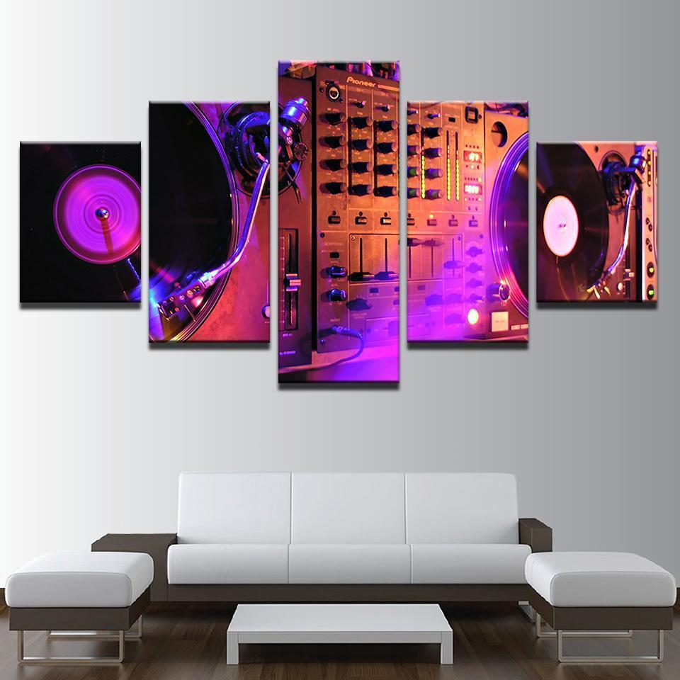 Dj Beats - Music 5 Panel Canvas Art Wall Decor Dj Beats - Music 5 Panel Canvas Art Wall Decor