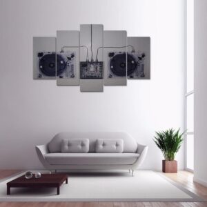 Dj Console Mixer - Music 5 Panel Canvas Art Wall Decor