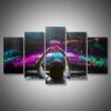 Dj In Front Of Crowd - Music 5 Panel Canvas Art Wall Decor