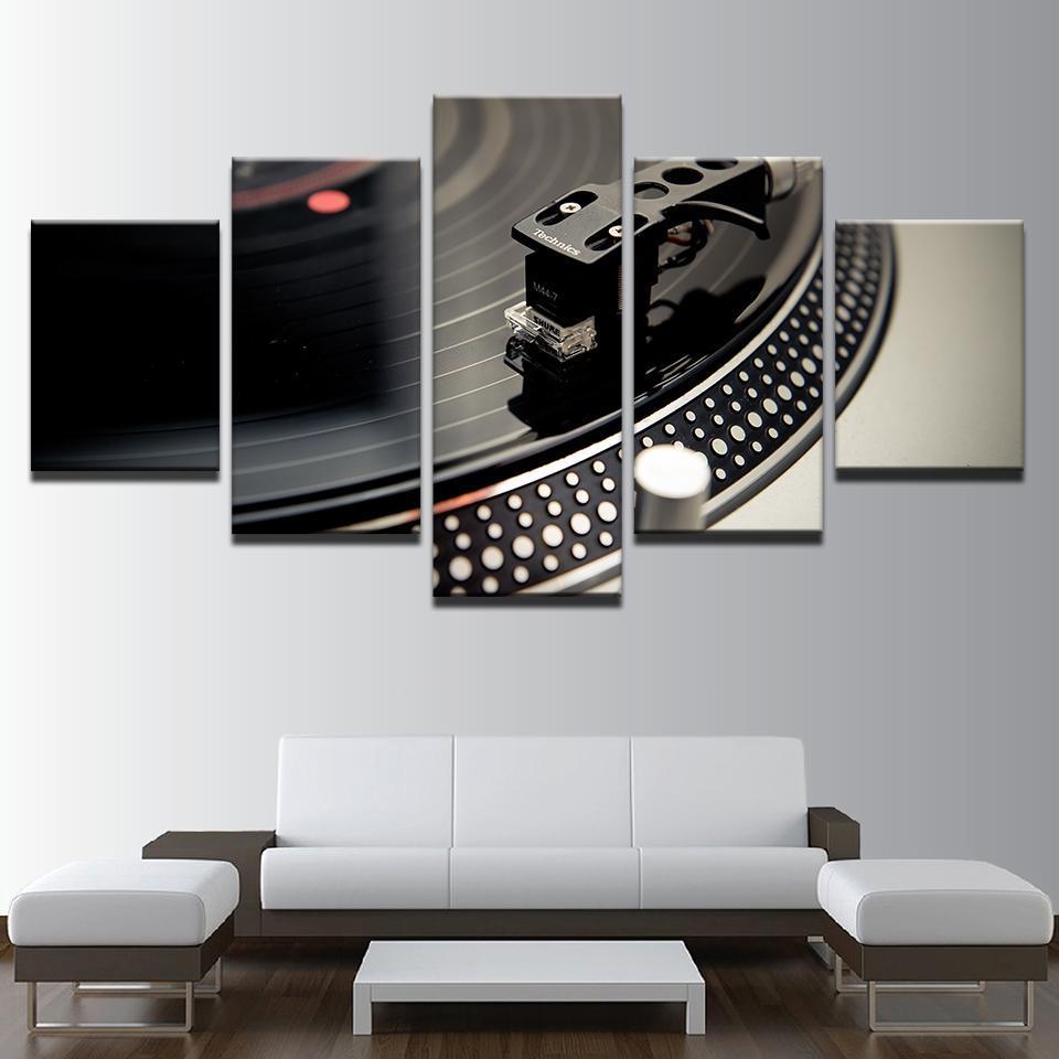 Dj Music Instrument Turntables - Music 5 Panel Canvas Art Wall Decor Dj Music Instrument Turntables - Music 5 Panel Canvas Art Wall Decor
