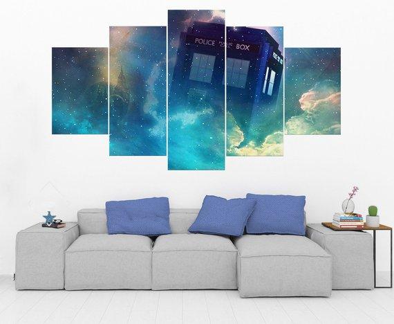 Doctor Who Tardis 1 - Movie 5 Panel Canvas Art Wall Decor Doctor Who Tardis 1 - Movie 5 Panel Canvas Art Wall Decor