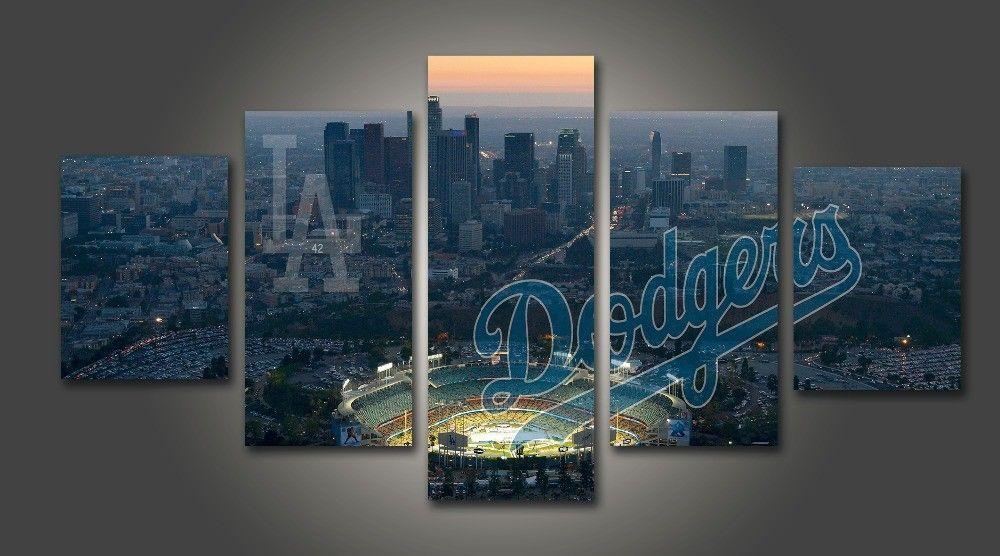 Dodgers Stadium Baseball 1 -Sport 5 Panel Canvas Art Wall Decor Dodgers Stadium Baseball 1 -Sport 5 Panel Canvas Art Wall Decor