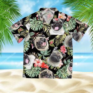 Dog Lover Pug Summer Vacation All Over Print Hawaiian Shirt