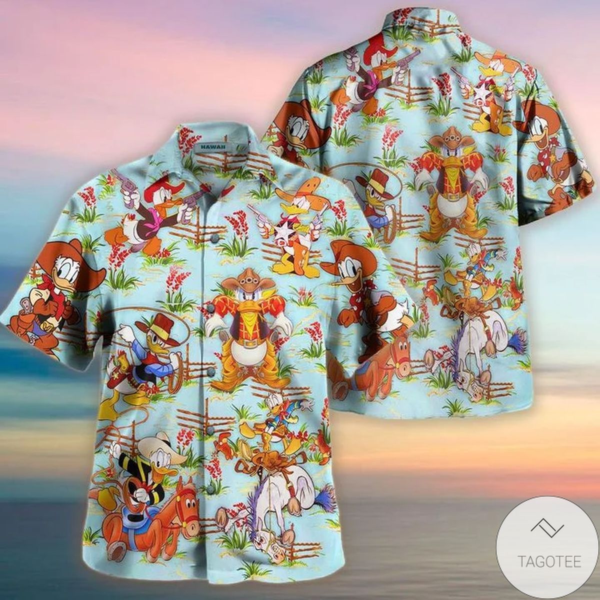 Donald Duck Cowboy Hawaiian Shirt Donald Duck Cowboy Hawaiian Shirt