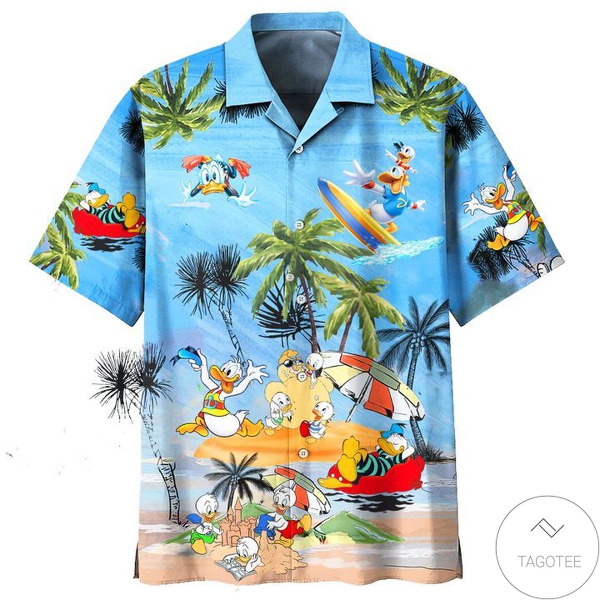 Donald Duck Summer Vacation Cartoon Hawaiian Shirt Donald Duck Summer Vacation Cartoon Hawaiian Shirt