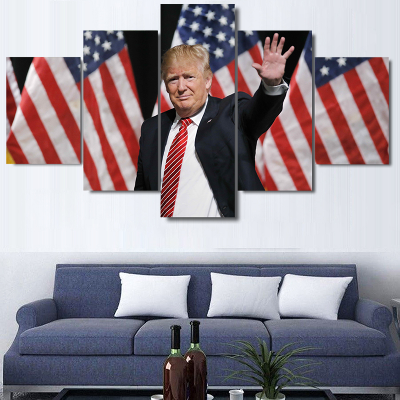 Donald Trump - Famous Person 5 Panel Canvas Art Wall Decor Donald Trump - Famous Person 5 Panel Canvas Art Wall Decor