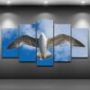 Dove Spread Wings - Animal 5 Panel Canvas Art Wall Decor