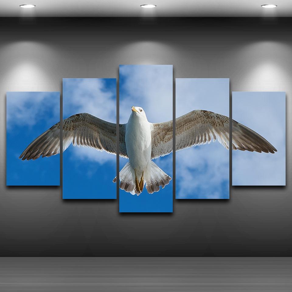 Dove Spread Wings - Animal 5 Panel Canvas Art Wall Decor Dove Spread Wings - Animal 5 Panel Canvas Art Wall Decor