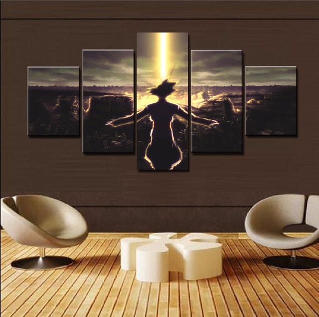 Dragon Ball Black Goku - Anime 5 Panel Canvas Art Wall Decor Dragon Ball Black Goku - Anime 5 Panel Canvas Art Wall Decor