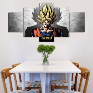 Dragon Ball Goku 3 - Anime 5 Panel Canvas Art Wall Decor