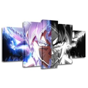Dragon Ball Goku Ultra Instinct 2 - Anime 5 Panel Canvas Art Wall Decor