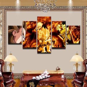 Dragon Ball Z 5 - Anime 5 Panel Canvas Art Wall Decor