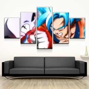 Dragon Ball Z: Goku Vs. Jiren Fight - Anime 5 Panel Canvas Art Wall Decor