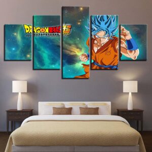 Dragon Ball Z Super Saiyan 02 - Anime 5 Panel Canvas Art Wall Decor