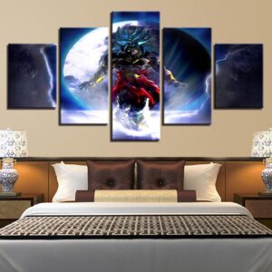 Dragon Ball Z Super Saiyan 1 - Anime 5 Panel Canvas Art Wall Decor