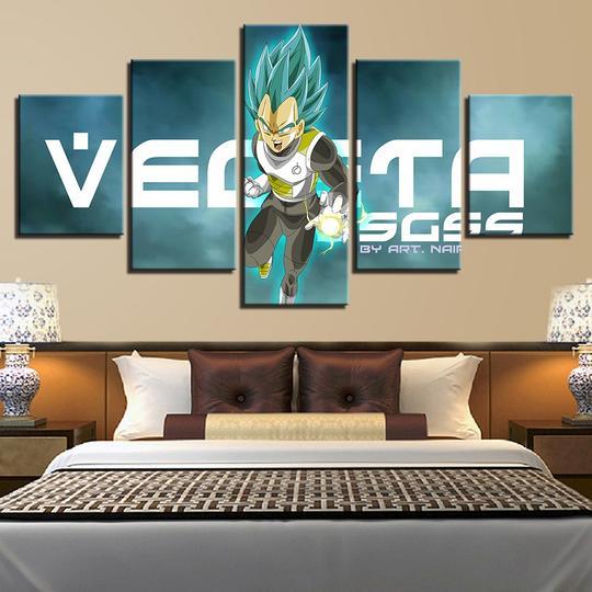 Dragon Ball Z Vegeta Ssgss - Anime 5 Panel Canvas Art Wall Decor Dragon Ball Z Vegeta Ssgss - Anime 5 Panel Canvas Art Wall Decor
