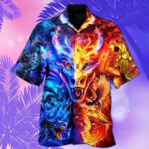 Dragon Fire And Water Hawaiian Shirt