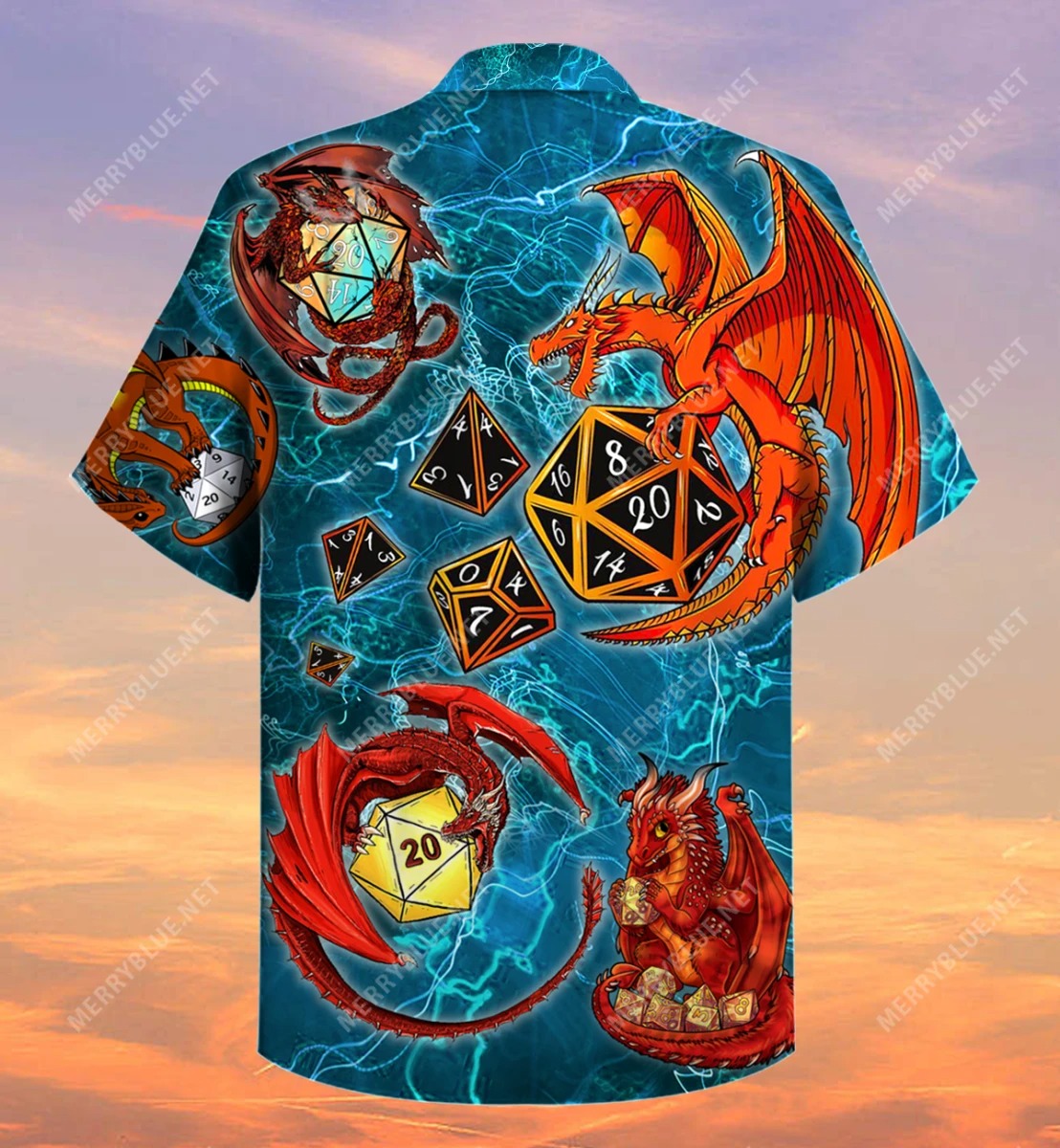 Dragon Playing Dice Hawaiian Shirt Dragon Playing Dice Hawaiian Shirt
