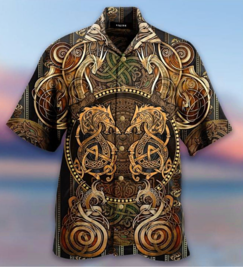 Dragon Viking Hawaiian Shirt Dragon Viking Hawaiian Shirt