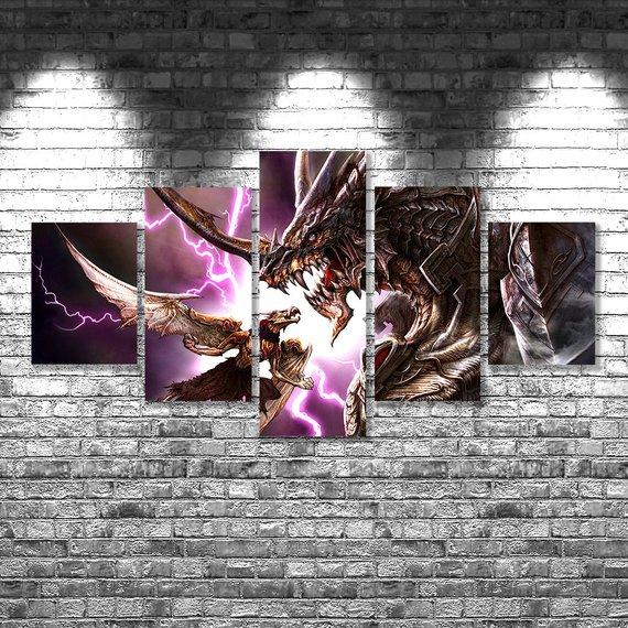 Dragonblade - Movie 5 Panel Canvas Art Wall Decor Dragonblade - Movie 5 Panel Canvas Art Wall Decor