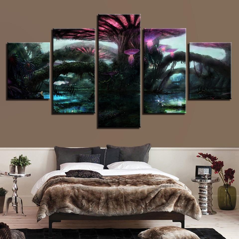 Dragonfly And Tree - Nature 5 Panel Canvas Art Wall Decor Dragonfly And Tree - Nature 5 Panel Canvas Art Wall Decor