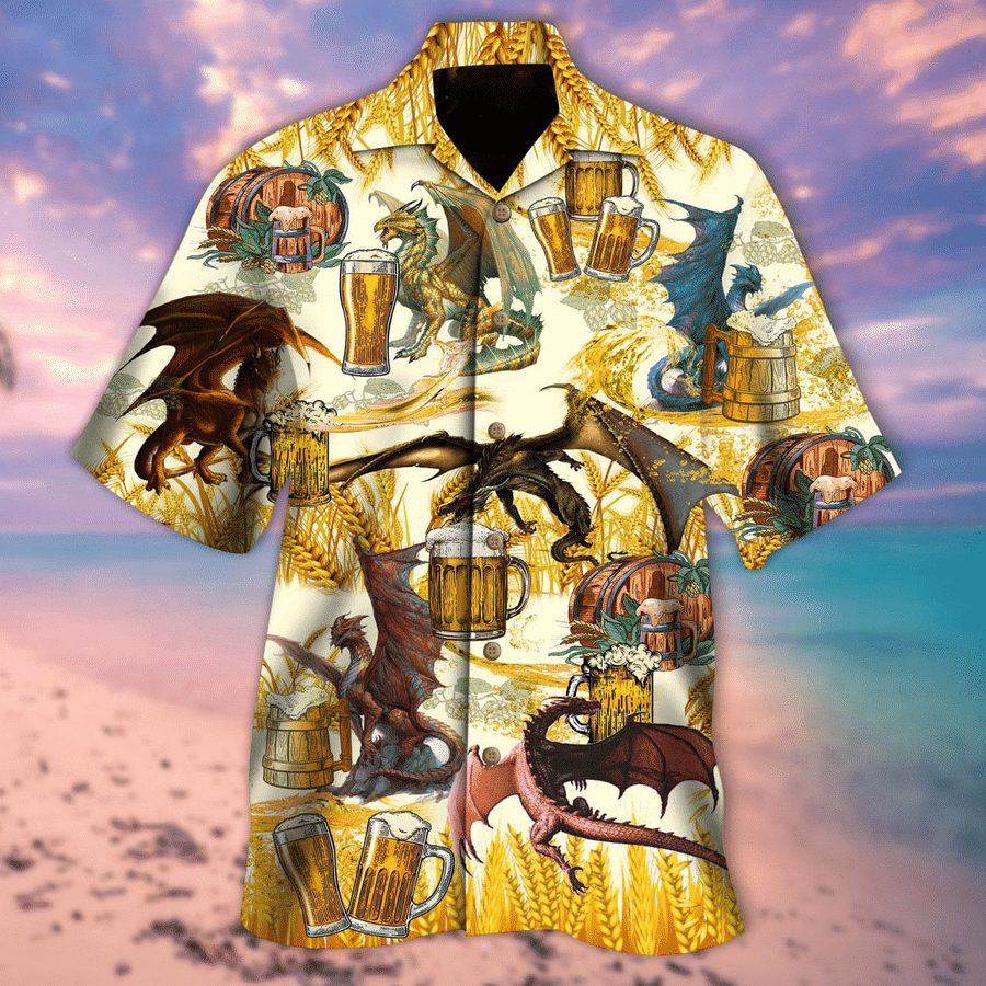Dragons Drinking Beer Hawaiian Shirt Dragons Drinking Beer Hawaiian Shirt
