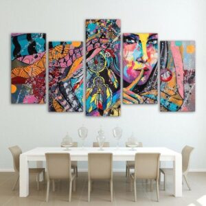 Dream Catcher - Abstract 5 Panel Canvas Art Wall Decor