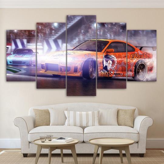 Drifting Drift Racing - Automative 5 Panel Canvas Art Wall Decor Drifting Drift Racing - Automative 5 Panel Canvas Art Wall Decor