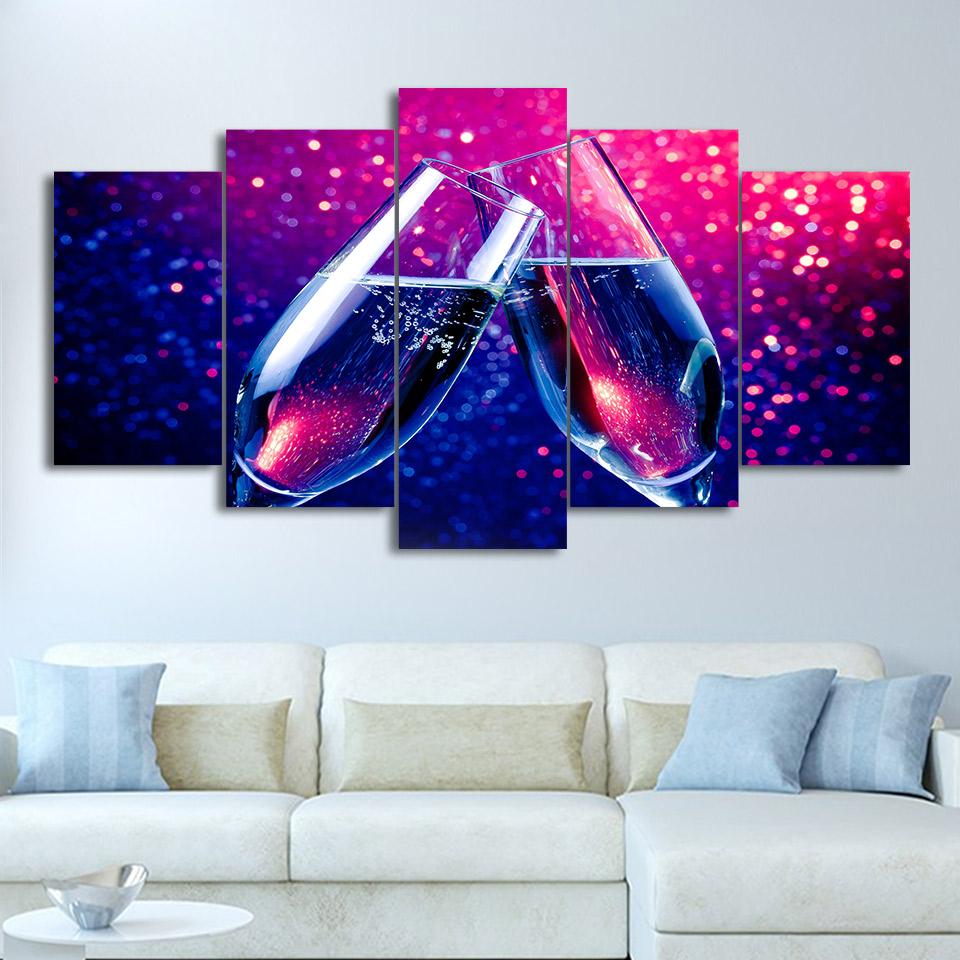 Drink Wine - Luxury 5 Panel Canvas Art Wall Decor Drink Wine - Luxury 5 Panel Canvas Art Wall Decor