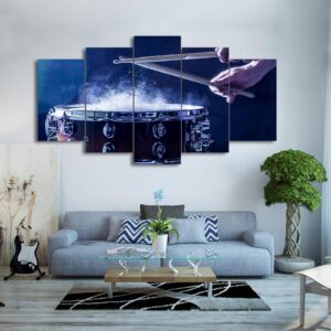 Drum Musical Instrument - Music 5 Panel Canvas Art Wall Decor