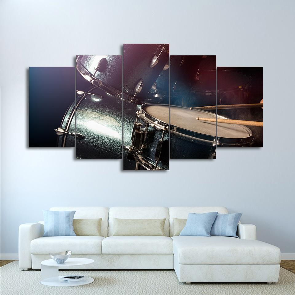 Drum Musical Instruments - Music 5 Panel Canvas Art Wall Decor Drum Musical Instruments - Music 5 Panel Canvas Art Wall Decor