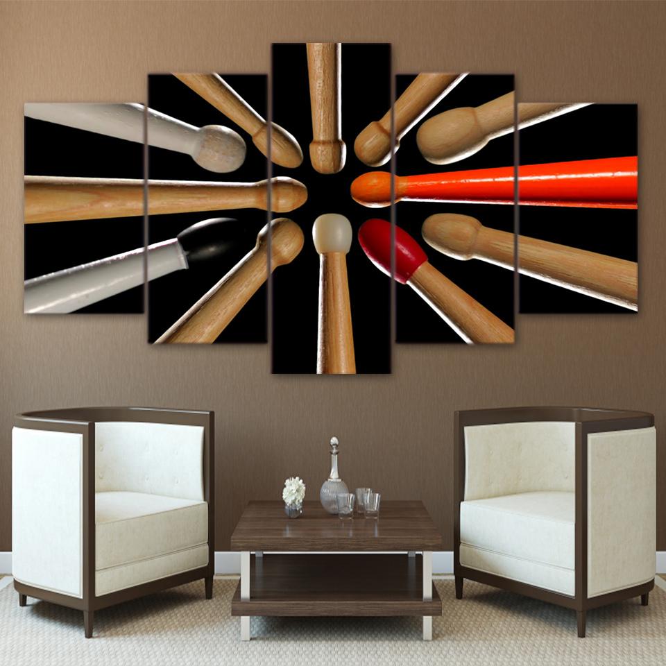 Drum music Instrum - Music 5 Panel Canvas Art Wall Decor Drum music Instrum - Music 5 Panel Canvas Art Wall Decor