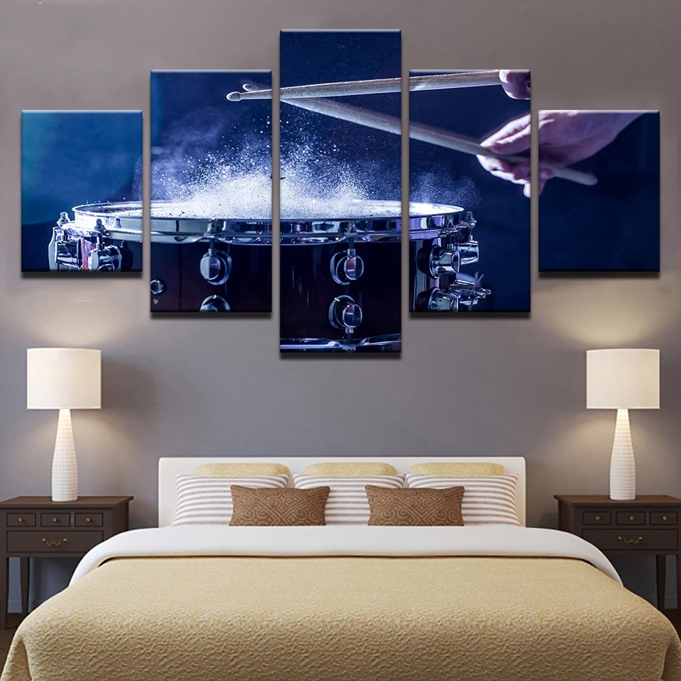Drums - Music 5 Panel Canvas Art Wall Decor Drums - Music 5 Panel Canvas Art Wall Decor