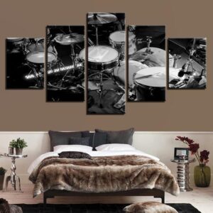 Drumset - Music 5 Panel Canvas Art Wall Decor