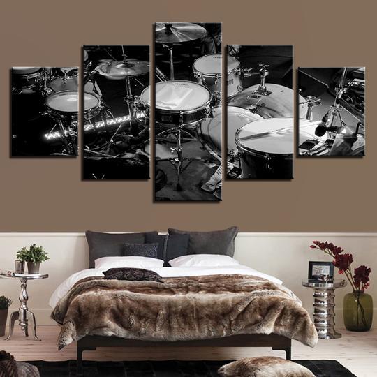 Drumset - Music 5 Panel Canvas Art Wall Decor Drumset - Music 5 Panel Canvas Art Wall Decor