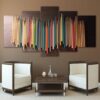 Drumstick Wall - Abstract 5 Panel Canvas Art Wall Decor
