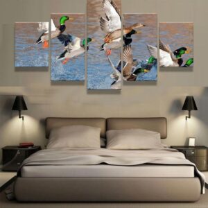 Duck Hunting Mallard - Animal 5 Panel Canvas Art Wall Decor
