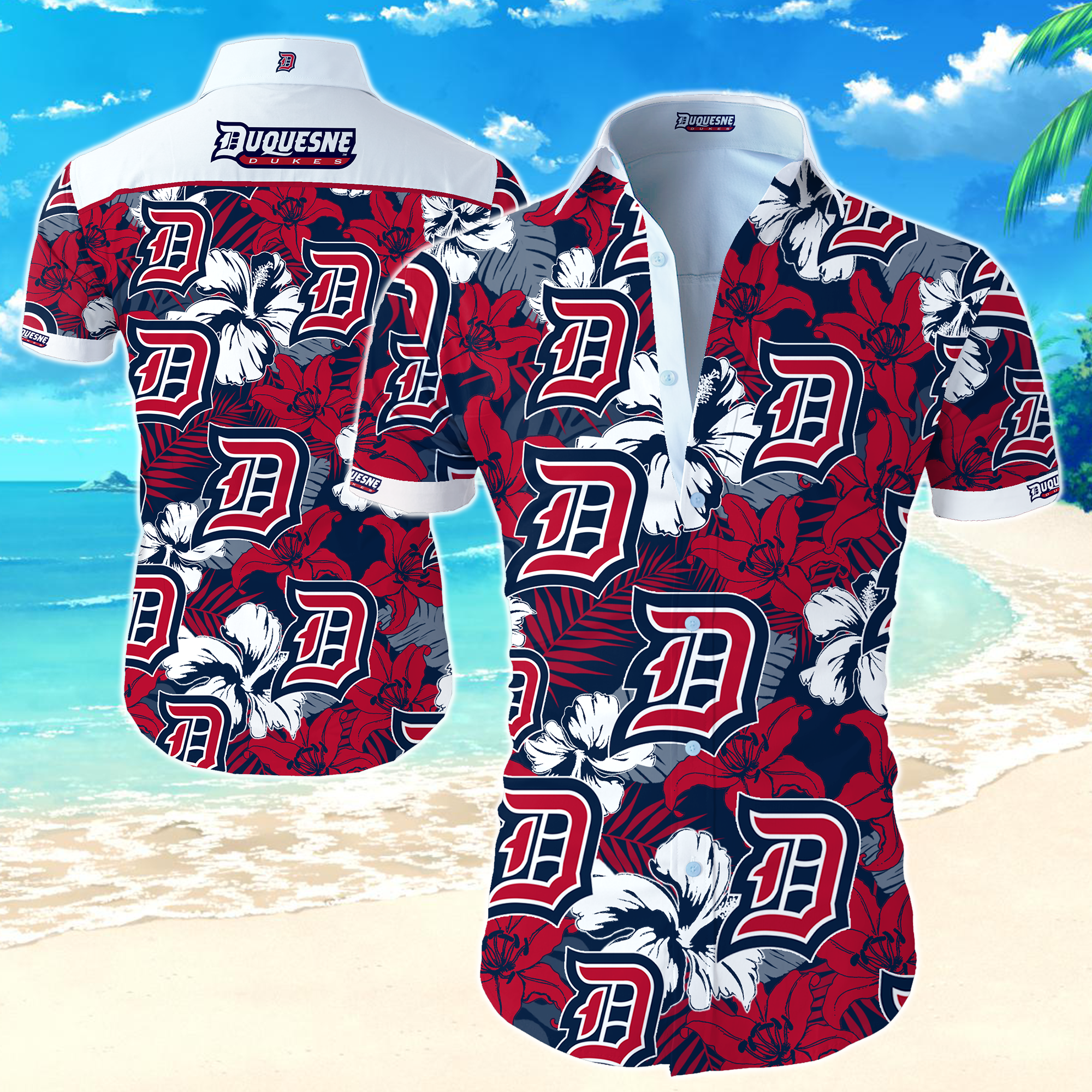 Duquesne Dukes Hawaiian Shirt Summer Button Up Duquesne Dukes Hawaiian Shirt Summer Button Up
