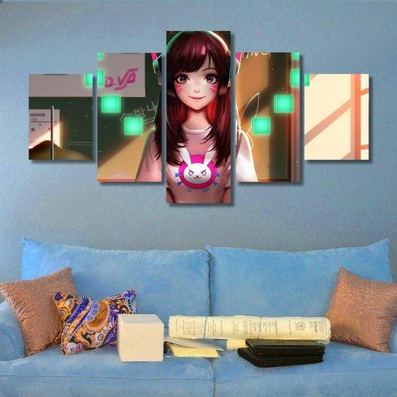 Dva 02 - Gaming 5 Panel Canvas Art Wall Decor Dva 02 - Gaming 5 Panel Canvas Art Wall Decor