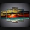 Each Sunset Large 4 - Nature 5 Panel Canvas Art Wall Decor