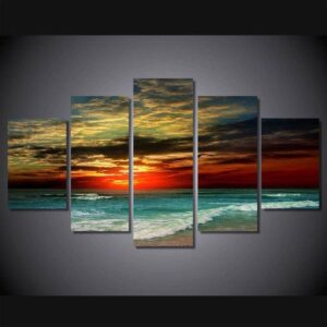 Each Sunset Large 4 - Nature 5 Panel Canvas Art Wall Decor
