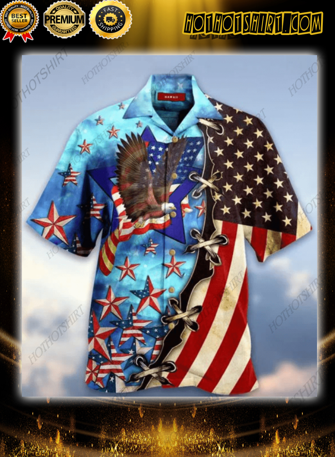 Eagle American Blue Skylight Hawaiian Unisex Shirt Eagle American Blue Skylight Hawaiian Unisex Shirt