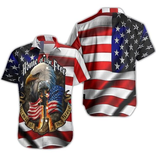 Eagle Usa Flag Hawaiian Shirt Summer Button Up Eagle Usa Flag Hawaiian Shirt Summer Button Up