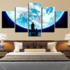 Earth Planets 02 - Space 5 Panel Canvas Art Wall Decor