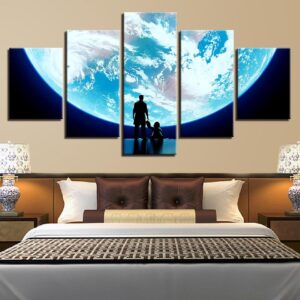 Earth Planets 02 - Space 5 Panel Canvas Art Wall Decor