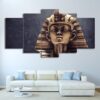 Egyptian Sphinx Statue - Pyramid 5 Panel Canvas Art Wall Decor