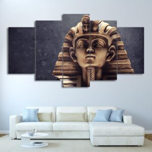 Egyptian Sphinx Statue - Pyramid 5 Panel Canvas Art Wall Decor